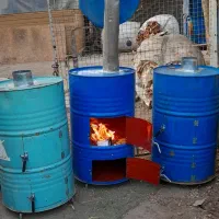 بخاری هیزمی فردا ر هیزمی پایه دار