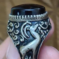 انگشتر نقره یاقوت و زمرد و عقیق