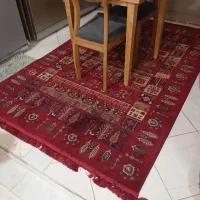 فرش قالیچه لاکی قرمز ۴ متری جدید نو