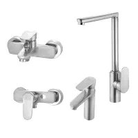 ست 4 عددی شیر آلات شیذر مدل اسمارت استیل مات