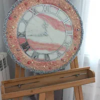 ساعت دیواری رزینی توسی صورتی|ساعت دیواری و تزئینی|کرج, گوهردشت|دیوار