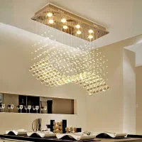 لوستر الماس. کریستالی لاینر مدل موج. AC light|لوستر و چراغ آویز|تهران, سنگلج (شاپور)|دیوار