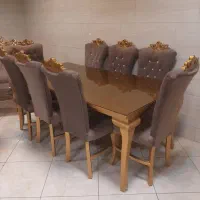 مبل سلطنتی تاج عروس ۶ ورق طلا با غذا خوری ۸ نفره|مبلمان خانگی و میز عسلی|مشکیندشت, |دیوار