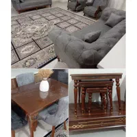 ست مبل8نفره+میزغذاخوری4نفره+جلومبلی+۳ عدد میز عسلی