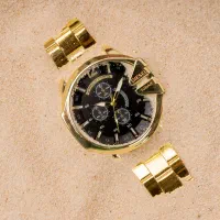 ساعت مچی مردانه طلایی صفحه مشکی|ساعت|پیشوا, |دیوار