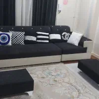 مبل ۷نفره ال همراه گل میز و کوسن|مبلمان خانگی و میز عسلی|اهواز, کوی فرهنگیان ۲|دیوار