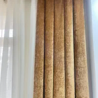 والان پرده طرح پلیسه قهوه ای روشن