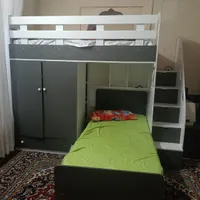 تخت دو طبقه بزرگ پله منبری