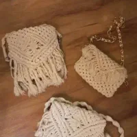 کیف رافیا*مکرومه*|کیف، کفش، کمربند|رشت, معلم|دیوار