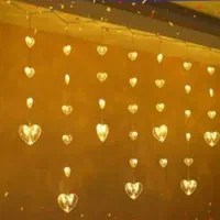 ریسه پرده ای قلبی|ریسه و چراغ تزئینی|قزوین, |دیوار