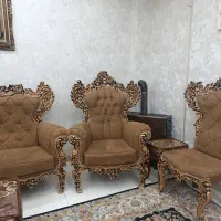 سرویس چوب کامل مبل۹نفره و تخت|مبلمان خانگی و میز عسلی|همدان, |دیوار