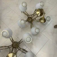 دوعدد لوستر با لامپ جفتی 10