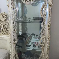 بوفه ویترین چوبی پشت آیینه دار