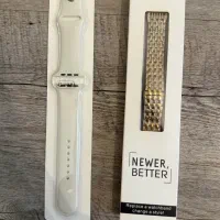 دو‌عدد بند اپل واچ طلایی نگین دار + بند سیلکونی