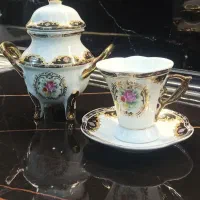 سرویس قهوه خوری طلا کوب اصل ژاپن