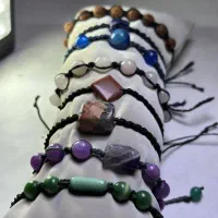 گردبند، دستبند اکسسوری سنگ بافت مکرومه