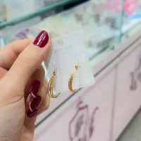 گوشواره ژوپینگ طلایی رنگ ثابت