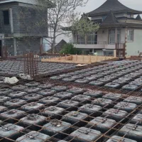 ارماتوربندی. اسکلت بتنی. پله گرد. استخر بتنی