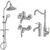 ست ۶ پارچه شیرالات کروم و طلایی مات با علم شیپوری