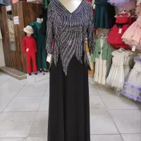 ماکسی حریر بلند سنگ دوزی لباس شب لباس مجلسی