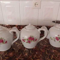 قوری بزرگ گل سرخی قدیمی