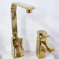 ست کامل شیرآلات سیمینه طلایی