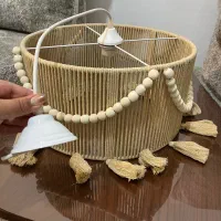 لوستر استوانه مهره و منگوله|لوستر و چراغ آویز|دماوند, مسکن مهر گیلاوند|دیوار