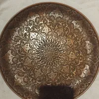 سینی  مس گرد تمام قلم زنی شده