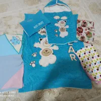 لحاف و تشک و قنداق فرنگی و بالش مخمل و ۴ عدد پتو