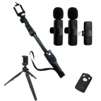 سه پایه وپایه مونوپادعکاسی باموبایل میکروفون 3عددی