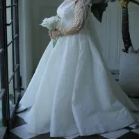 لباس عروس دست دوز مزونی سنگان کاری شده وشاینی|لباس|کهریزک, |دیوار