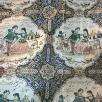 روتختی زرکوب ،قدیمی،زیبا،سایز2در2،وپارچه خارجی