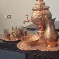 سرویس سماور زغالی تمام مس زنجان