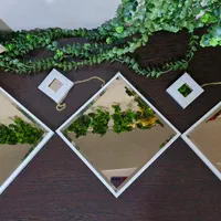 آینه دکوراتیو ۵تایی لوزی زنجیردار دیواری شامپاینی|آینه|فردیس, فردیس|دیوار