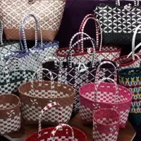 هنر دست سبد تسمه بافی|صنایع دستی و سایر لوازم تزئینی|رشت, تازه آباد|دیوار