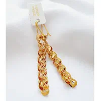 گوشواره قفلی آویزدار طرح طلا گارانتی‌ دار طلایی|بدلیجات|ارومیه, |دیوار