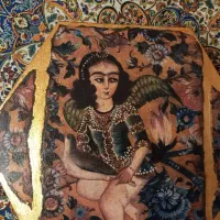 جعبه چوبی پتینه کاری شده طرح قجری در سایز ۲۸ .۳۲