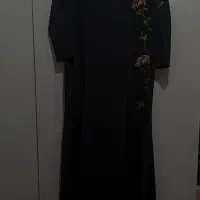 پیرهن مجلسی کارشده گل سرخ و سنگ دوزی