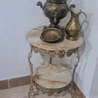 ویترین ساعت میز سماور برنز
