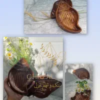 ظرف دکوری سنگ مصنوعی طرح چوب