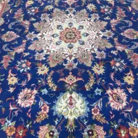 فرش دستباف ابی کاربنی گل ابریشم (بساک کرج هستیم )|فرش|تهران, گلستان (شهرک راه آهن)|دیوار
