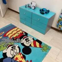 تخت کودک و نوجوان و دو تا پاتختی،کمد،فرش،پرده|تخت و سرویس خواب|قزوین, |دیوار