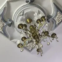 لوستر برنجی پنج شاخه ده شعله