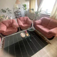 مبل ترک صورتی ۶ نفره کاملا سالم|مبلمان خانگی و میز عسلی|تهران, اکباتان|دیوار