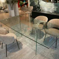 میز ناهارخوری شیشه ای پایه دار - مینیمال و لوکس