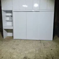 کمد سه درب سفید با میز تحریر MDF