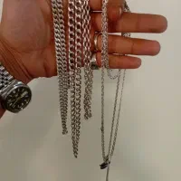 حراج زنجیر و دستبند و انگشتر نقره ۹۲۵