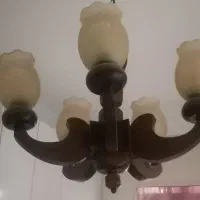 لوستر چوبی 5 شعله