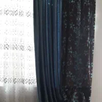 پرده توری گلدار