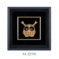 تابلو طلاکوب جغد الون ALONE دختر مشگی سایز ۲۱*۲۱|تابلو، نقاشی، عکس|تهران, شهرک نفت|دیوار